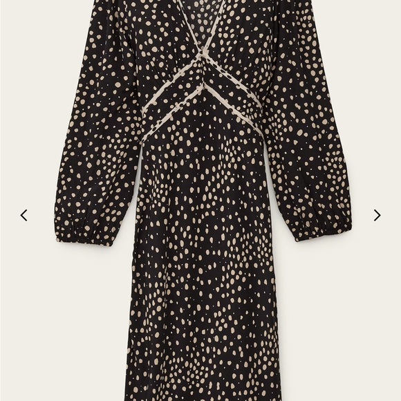 ba&sh Black and White Long Sleeve Dress - Picture 2 of 4